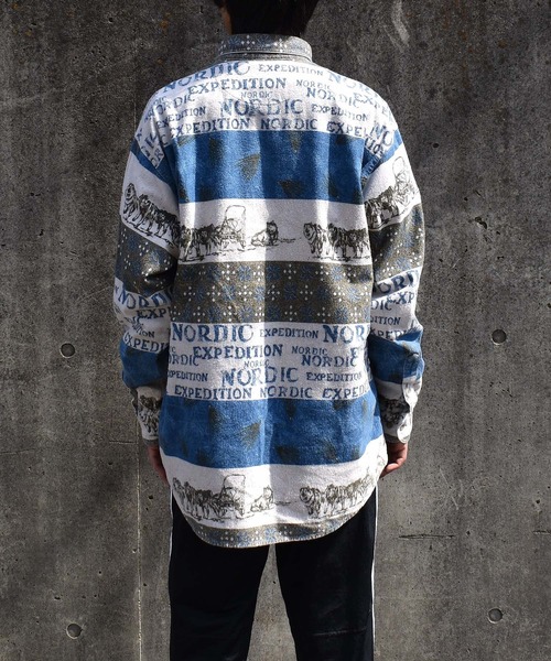 WOOLRICH（ウールリッチ）の「【ヴィンテージ古着】90's WOOLRICH/ウールリッチ NORDIC EXPEDITION 総柄 ボタンダウンシャツ USA製（シャツ/ブラウス・メンズ・その他・LARGE）」の5枚目の写真