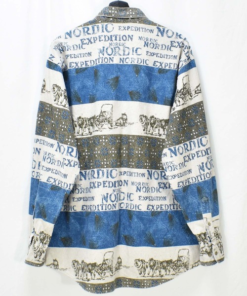 WOOLRICH（ウールリッチ）の「【ヴィンテージ古着】90's WOOLRICH/ウールリッチ NORDIC EXPEDITION 総柄 ボタンダウンシャツ USA製（シャツ/ブラウス・メンズ・その他・LARGE）」の3枚目の写真