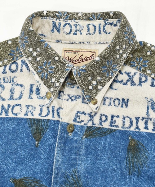 WOOLRICH（ウールリッチ）の「【ヴィンテージ古着】90's WOOLRICH/ウールリッチ NORDIC EXPEDITION 総柄 ボタンダウンシャツ USA製（シャツ/ブラウス・メンズ・その他・LARGE）」の10枚目の写真
