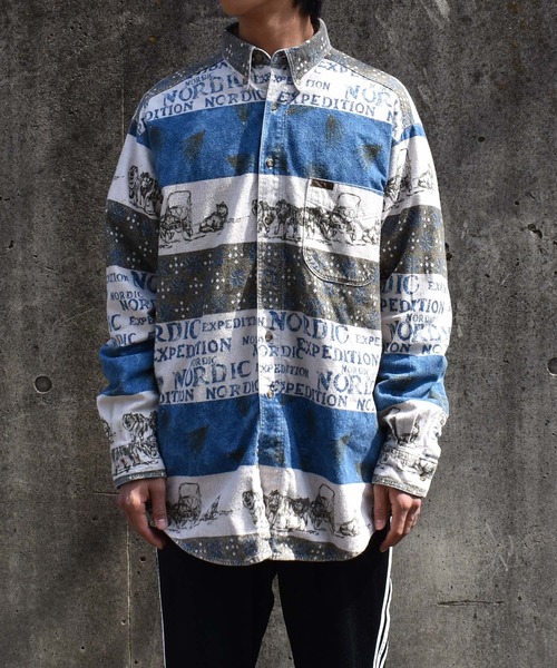 WOOLRICH（ウールリッチ）の「【ヴィンテージ古着】90's WOOLRICH/ウールリッチ NORDIC EXPEDITION 総柄 ボタンダウンシャツ USA製（シャツ/ブラウス・メンズ・その他・LARGE）」の11枚目の写真