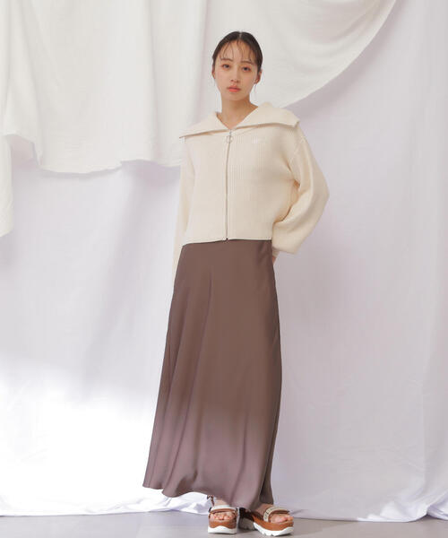 JILL by JILL STUART（ジルバイジルスチュアート）の「【eS】サテンナロースカート（スカート・レディース・ブラウン/ベージュ/グレー系その他・MEDIUM/SMALL）」の15枚目の写真