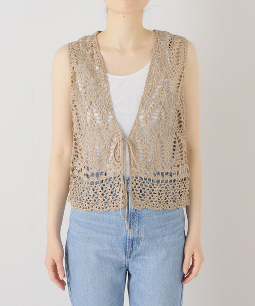 Plage / プラージュ | 2023AW | Fine Gauge ベスト | フリー | ベージュ | レディース Plage - Plage / プラージュ | 2023AW | Fine Gauge ベスト