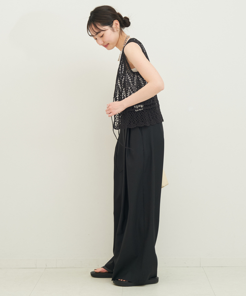 【美品】Plage クロシェ ジレ crochet gilet ベスト 黒 plage ベスト crochet gilet レディース : ZOZOTOWN Yahoo!店