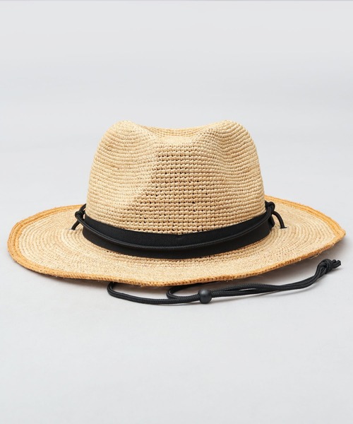 ReqHatter（レックハッター）の「ラフィア 細編み ワイドブリム ブレードハット（ハット・メンズ・ブラック/ベージュ・FREE）」の20枚目の写真