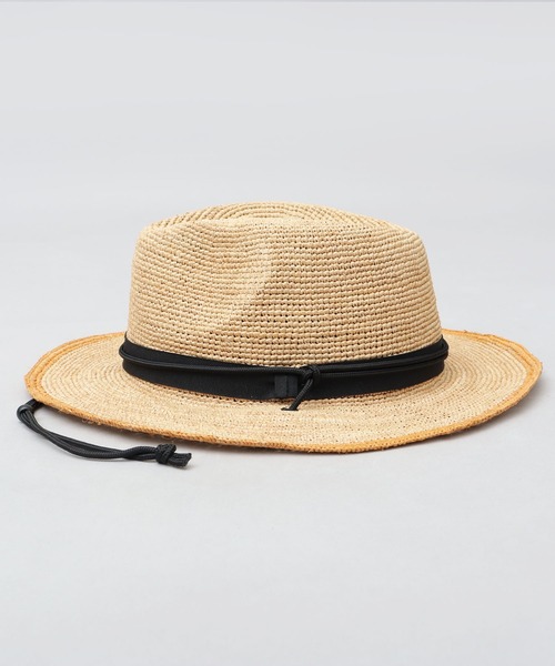 ReqHatter（レックハッター）の「ラフィア 細編み ワイドブリム ブレードハット（ハット・メンズ・ブラック/ベージュ・FREE）」の21枚目の写真