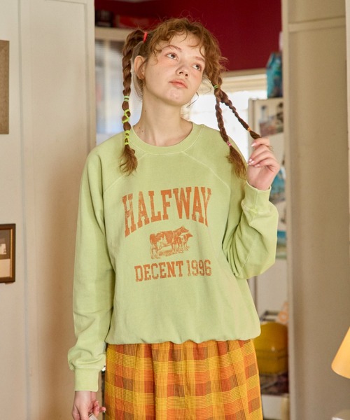 anoco no oheya（アノコノオへヤ）の「HALF WAY DECENT 1996 " sweat（スウェット・レディース・ライトグレー/ライトブルー/ライトグリーン・FREE）」の2枚目の写真