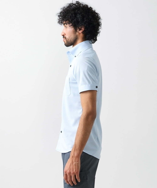 MICHEL KLEIN HOMME (ミッシェルクランオム)の「【2024年モデル】《日本製》イージーケアドレス半袖シャツ(シャツ/ブラウス・メンズ・ホワイト/ライトブルー/ネイビー・MEDIUM/LARGE/X-LARGE)」の6枚目の写真