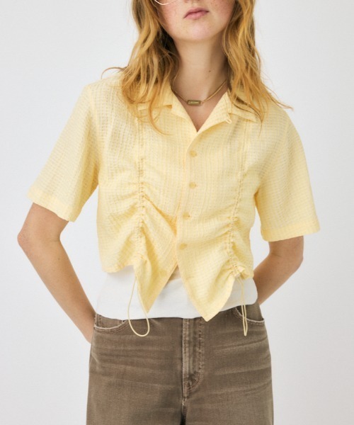 MOUSSY(マウジー)の「SUCKER CHECK シャツ ブラウス(シャツ/ブラウス・レディース・ライトイエロー/ブラック/ブルー・FREE)」の3枚目の写真