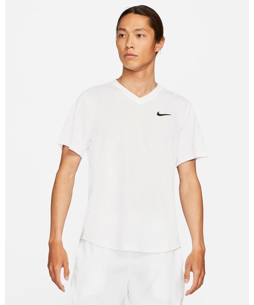 NIKE(ナイキ)の「《NIKEアパレル》コートDRIーFITヴィクトリーS/Sトップ(Tシャツ/カットソー・メンズ・ホワイト/ブラック・XL/L/M/S/2XL)」の4枚目の写真
