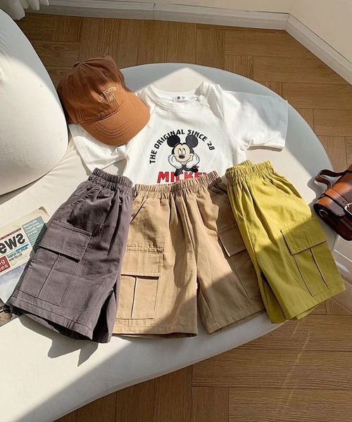 Bambin（ボンバン）の「【 Bambin / ボンバン 】 カーゴ ハーフパンツ（カーゴパンツ・キッズ・ベージュ/パープル/マスタード/グリーン/チャコールグレー・100/110/120/130/140）」の11枚目の写真