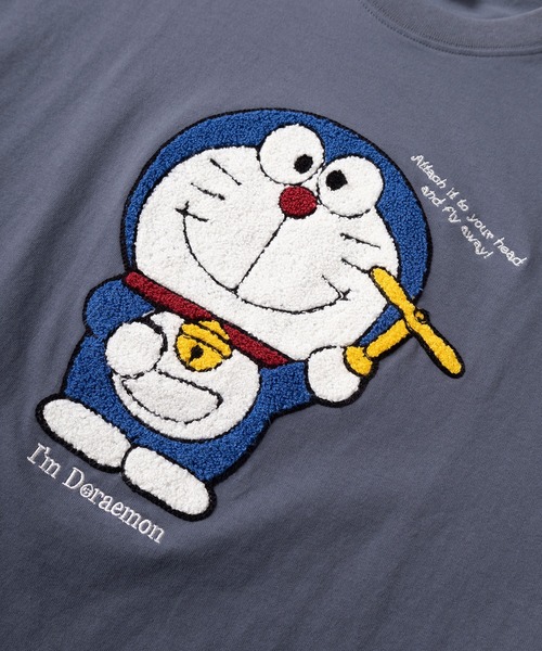 make a ray!(メイク ア レイ!)の「【Doraemon/ドラえもん】ドラえもん&ジャイアン BIGサガラ刺繍デザイン ワイドシルエット クルーネックTシャツ/半袖Tシャツ(Tシャツ/カットソー・レディース・グレイッシュブルー/ブラック/ホワイト/マスタード・M/L)」の16枚目の写真