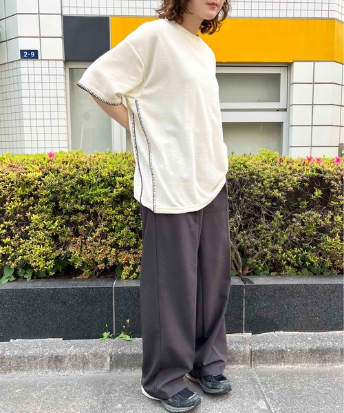 NO NEED(ノーニード)の「サカリバステッチ オーバーサイズTシャツ(Tシャツ/カットソー・メンズ・オレンジ/ブラック/ホワイト・M/L)」の22枚目の写真