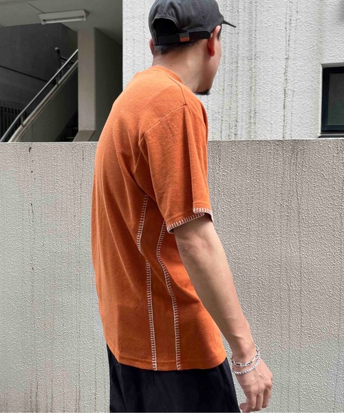 NO NEED(ノーニード)の「サカリバステッチ オーバーサイズTシャツ(Tシャツ/カットソー・メンズ・オレンジ/ブラック/ホワイト・M/L)」の19枚目の写真