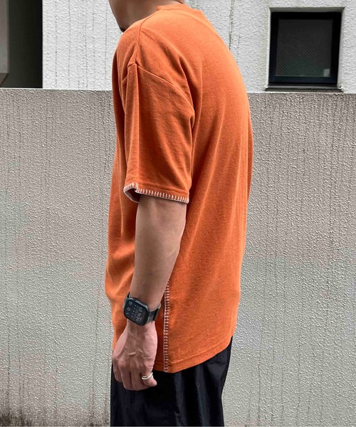 NO NEED(ノーニード)の「サカリバステッチ オーバーサイズTシャツ(Tシャツ/カットソー・メンズ・オレンジ/ブラック/ホワイト・M/L)」の17枚目の写真