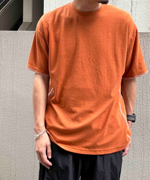 NO NEED(ノーニード)の「サカリバステッチ オーバーサイズTシャツ(Tシャツ/カットソー・メンズ・オレンジ/ブラック/ホワイト・M/L)」の16枚目の写真