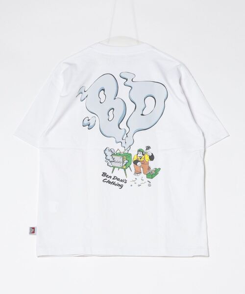 BEN DAVIS（ベンデイビス）の「[BEN DAVIS/ベンデイビス] SMOKING TV バックプリントショートスリーブTシャツ（Tシャツ/カットソー・レディース・チャコールグレー/ダークグリーン/ホワイト・M/L/XL）」の5枚目の写真