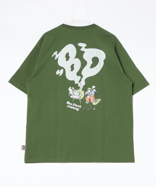 BEN DAVIS（ベンデイビス）の「[BEN DAVIS/ベンデイビス] SMOKING TV バックプリントショートスリーブTシャツ（Tシャツ/カットソー・レディース・チャコールグレー/ダークグリーン/ホワイト・M/L/XL）」の6枚目の写真