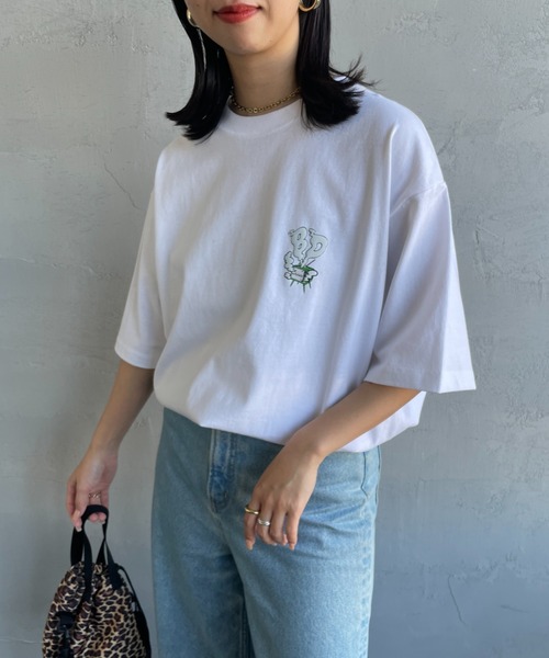 BEN DAVIS（ベンデイビス）の「[BEN DAVIS/ベンデイビス] SMOKING TV バックプリントショートスリーブTシャツ（Tシャツ/カットソー・レディース・チャコールグレー/ダークグリーン/ホワイト・M/L/XL）」の12枚目の写真