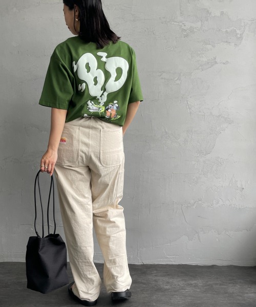 BEN DAVIS（ベンデイビス）の「[BEN DAVIS/ベンデイビス] SMOKING TV バックプリントショートスリーブTシャツ（Tシャツ/カットソー・レディース・チャコールグレー/ダークグリーン/ホワイト・M/L/XL）」の10枚目の写真
