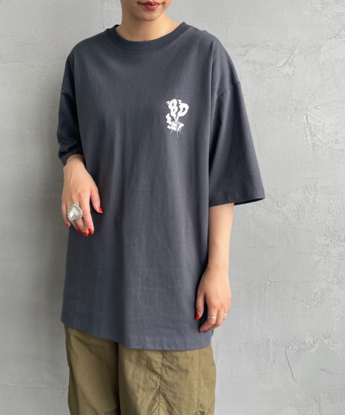 BEN DAVIS（ベンデイビス）の「[BEN DAVIS/ベンデイビス] SMOKING TV バックプリントショートスリーブTシャツ（Tシャツ/カットソー・レディース・チャコールグレー/ダークグリーン/ホワイト・M/L/XL）」の17枚目の写真