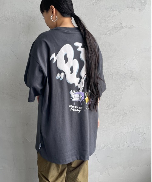 BEN DAVIS（ベンデイビス）の「[BEN DAVIS/ベンデイビス] SMOKING TV バックプリントショートスリーブTシャツ（Tシャツ/カットソー・レディース・チャコールグレー/ダークグリーン/ホワイト・M/L/XL）」の22枚目の写真