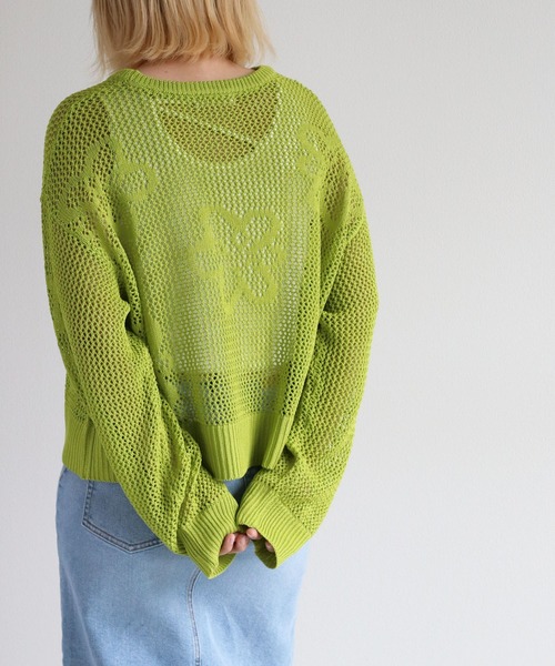 cepo(セポ)の「フラワージャガードスカシアミニット(ニット/セーター・レディース・オレンジ/ライム/オフホワイト・M)」の13枚目の写真