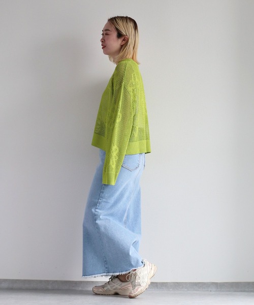 cepo(セポ)の「フラワージャガードスカシアミニット(ニット/セーター・レディース・オレンジ/ライム/オフホワイト・M)」の17枚目の写真