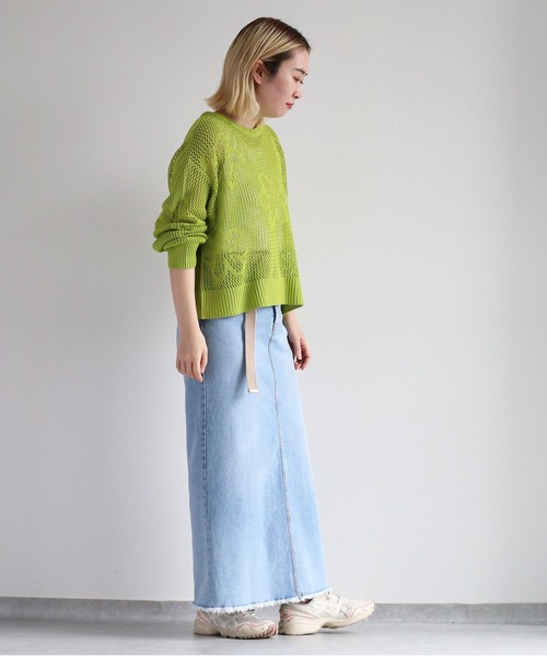 cepo(セポ)の「フラワージャガードスカシアミニット(ニット/セーター・レディース・オレンジ/ライム/オフホワイト・M)」の16枚目の写真