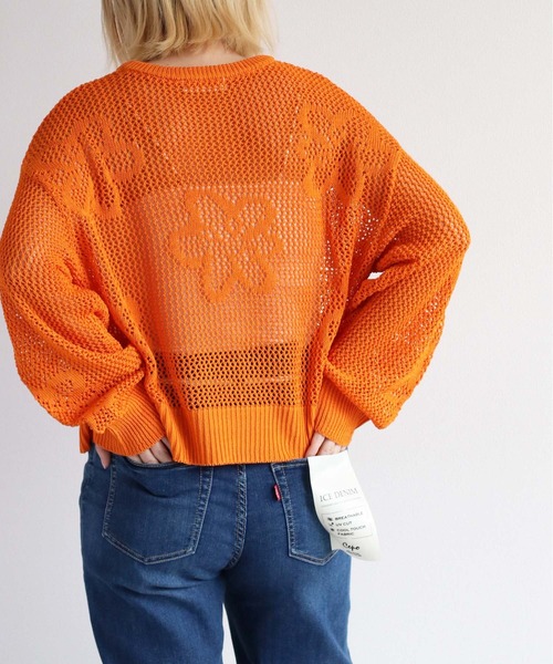 cepo(セポ)の「フラワージャガードスカシアミニット(ニット/セーター・レディース・オレンジ/ライム/オフホワイト・M)」の20枚目の写真