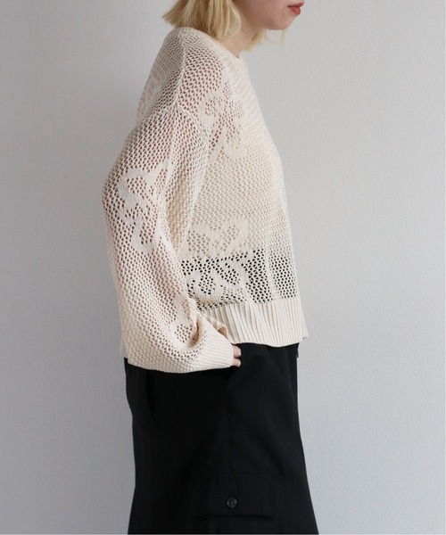 cepo(セポ)の「フラワージャガードスカシアミニット(ニット/セーター・レディース・オレンジ/ライム/オフホワイト・M)」の5枚目の写真