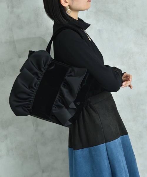INTERPLANET（インタープラネット）の「フリルリボンＢＡＧ（トートバッグ・レディース・グレー/ブラック・フリー）」の9枚目の写真