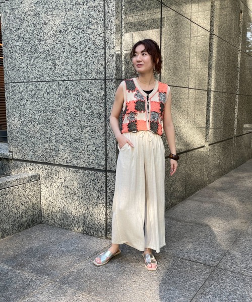 rbby ROSEBUD（アールビーバイローズバッド）の「【WEB・一部店舗限定】麻ブレンドワイドパンツ（その他パンツ・レディース・ホワイト/グリーン/ブラック/グレー/ブルー・FREE）」の7枚目の写真