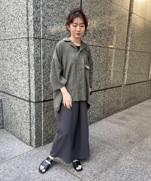 rbby ROSEBUD（アールビーバイローズバッド）の「【WEB・一部店舗限定】麻ブレンドワイドパンツ（その他パンツ・レディース・ホワイト/グリーン/ブラック/グレー/ブルー・FREE）」の9枚目の写真