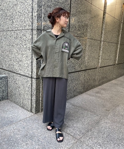 rbby ROSEBUD（アールビーバイローズバッド）の「【WEB・一部店舗限定】麻ブレンドワイドパンツ（その他パンツ・レディース・ホワイト/グリーン/ブラック/グレー/ブルー・FREE）」の10枚目の写真