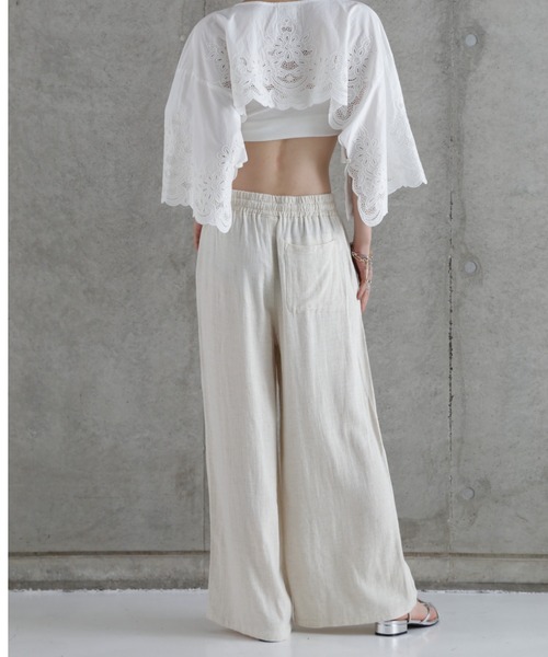 rbby ROSEBUD（アールビーバイローズバッド）の「【WEB・一部店舗限定】麻ブレンドワイドパンツ（その他パンツ・レディース・ホワイト/グリーン/ブラック/グレー/ブルー・FREE）」の19枚目の写真