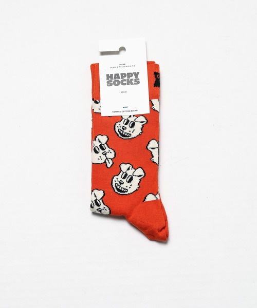 Happy Socks（ハッピーソックス）の「【Happy Socks】 animal sock（ソックス/靴下・レディース・ライトブルー/ブラック/オレンジ/オフホワイト・MEDIUM/SMALL）」の4枚目の写真