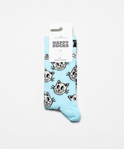 Happy Socks（ハッピーソックス）の「【Happy Socks】 animal sock（ソックス/靴下・レディース・ライトブルー/ブラック/オレンジ/オフホワイト・MEDIUM/SMALL）」の3枚目の写真