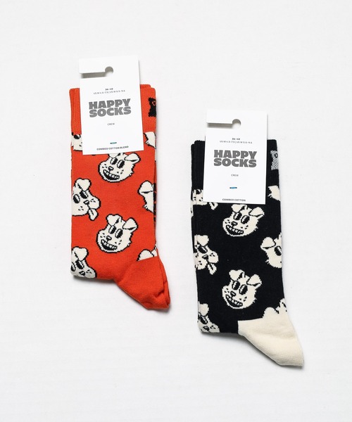 Happy Socks（ハッピーソックス）の「【Happy Socks】 animal sock（ソックス/靴下・レディース・ライトブルー/ブラック/オレンジ/オフホワイト・MEDIUM/SMALL）」の5枚目の写真