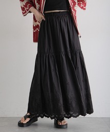 RAGEBLUE | コットンレース切替フレアロングスカート(スカート)