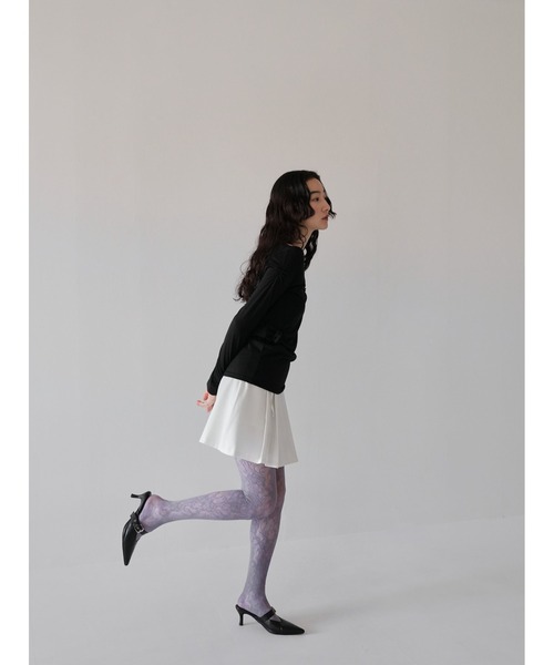 Uenui（ウニュイ）の「waste ribbon mini skirt（スカート・レディース・ベージュ/グレー/ホワイト・FREE）」の6枚目の写真