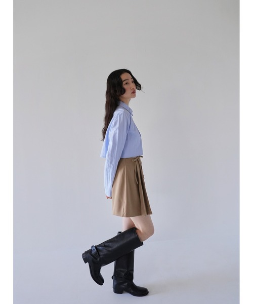 Uenui（ウニュイ）の「waste ribbon mini skirt（スカート・レディース・ベージュ/グレー/ホワイト・FREE）」の8枚目の写真