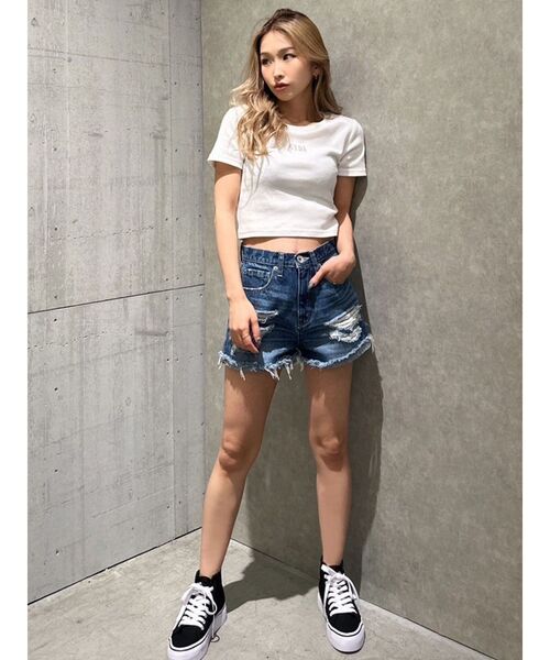 かよちゃん❤️４点⭐️A1275⭐️ GYDA ♥ ロゴライン ショート カットソー GYDA（ジェイダ）の「GLITTER GYDAショートTシャツ（Tシャツ