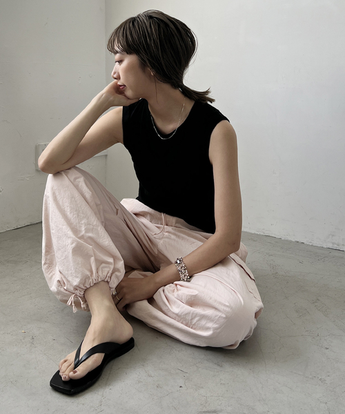 新品タグ付Plage Cotton Linen Sheer タンクトップ　グレー plage/Cotton Linen Sheer タンクトップ（COTTON LINEN SHEER N