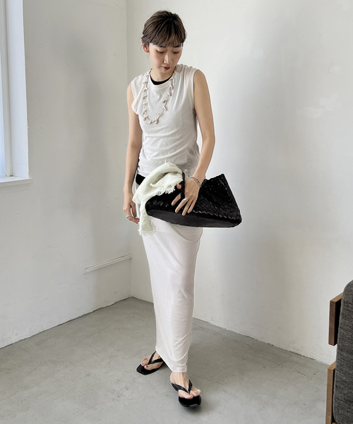 新品タグ付Plage Cotton Linen Sheer タンクトップ　グレー 新品タグ付Plage Cotton Linen Sheer タンクトップグレー