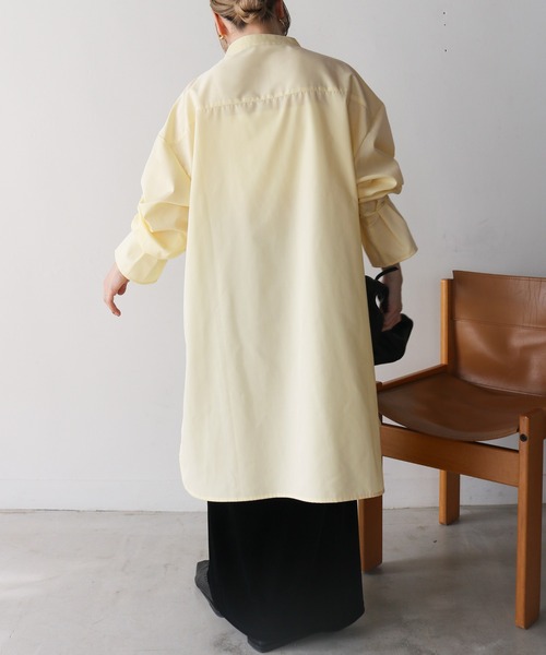 select MOCA by son（セレクトモカバイソン）の「バンドカラータックスリーブロングシャツ（シャツ/ブラウス・レディース・アイボリー/ブラック/オフホワイト/グレー・FREE/SMALL）」の21枚目の写真