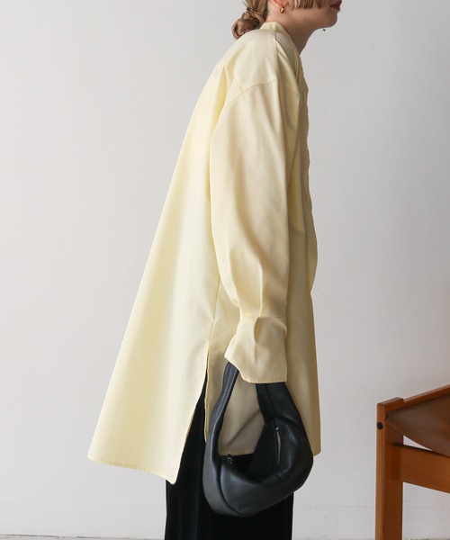 select MOCA by son（セレクトモカバイソン）の「バンドカラータックスリーブロングシャツ（シャツ/ブラウス・レディース・アイボリー/ブラック/オフホワイト/グレー・FREE/SMALL）」の20枚目の写真