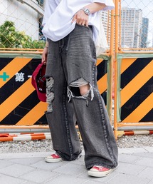 WEGO | WEGO/【24年春夏新作】スーパーバギーデストロイデニム(デニムパンツ)