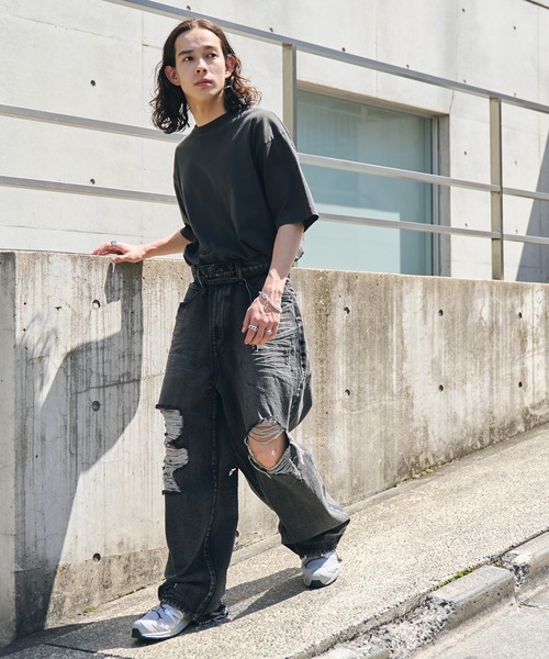 WEGO(ウィゴー)の「WEGO/スーパーバギーデストロイデニム(デニムパンツ・メンズ・コバルトブルー/スミクロ・SMALL/MEDIUM)」の13枚目の写真