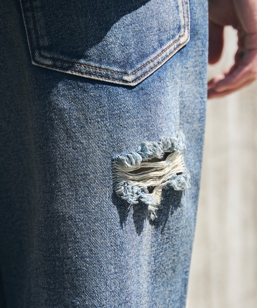 WEGO(ウィゴー)の「WEGO/スーパーバギーデストロイデニム(デニムパンツ・メンズ・コバルトブルー/スミクロ・SMALL/MEDIUM)」の18枚目の写真