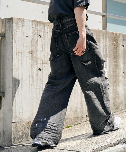 WEGO(ウィゴー)の「WEGO/スーパーバギーデストロイデニム(デニムパンツ・メンズ・コバルトブルー/スミクロ・SMALL/MEDIUM)」の22枚目の写真